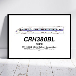CRH380BL China Eisenbahn Hochgeschwindigkeits-Elek Poster