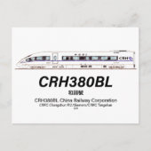 CRH380BL China Eisenbahn Hochgeschwindigkeits-Elek Postkarte (Vorderseite)