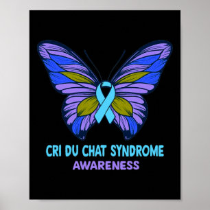 Cri-Du-Chat-Syndrom-Bewusstsein Blaues Band Poster