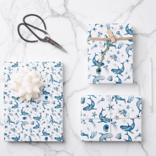 Criaturas del mar geschenkpapier set (Vorderseite)