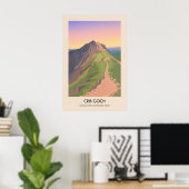 Crib Goch Snowdonia Reiseplakat Poster (Heimbüro)