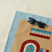 Cribage Game Board und Spielelemente Strandtuch (Beispiel)