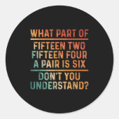 Cribbage Art für Männer Frauen Cribage Board Cribb Runder Aufkleber (Vorderseite)