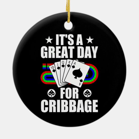 Cribbage Board für Cribbage Card Game Player Funny Keramik Ornament (Hinten)