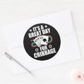 Cribbage Board für Cribbage Card Game Player Funny Runder Aufkleber (Umschlag)