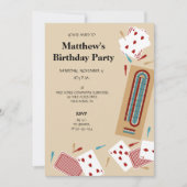 Cribbage Board Game Party Einladung (Vorderseite)