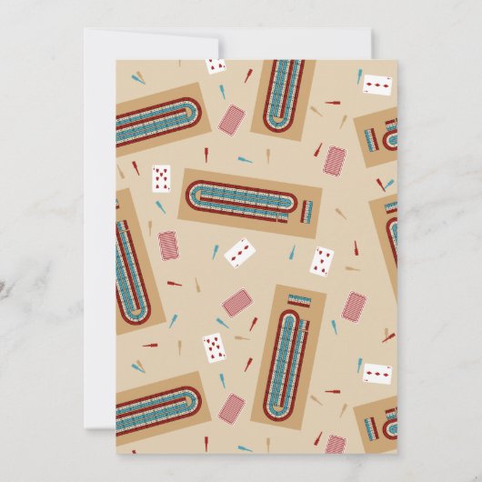Cribbage Board Game Party Einladung (Rückseite)