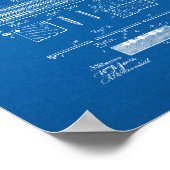 Cribbage Board Patent - Blueprint Poster (Ecke)