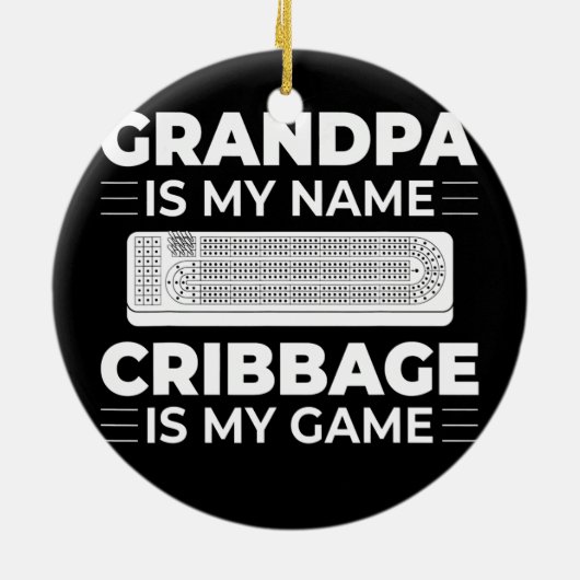 Cribbage Board Spielkartenregeln für Mens Cribbage Keramik Ornament (Hinten)