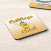 Cribbage Chick Getränkeuntersetzer (Linke Seite)