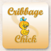 Cribbage Chick Getränkeuntersetzer (Vorderseite)