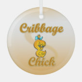 Cribbage Chick Ornament Aus Glas (Vorderseite)