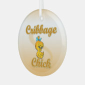 Cribbage Chick Ornament Aus Glas (Vorderseite links)