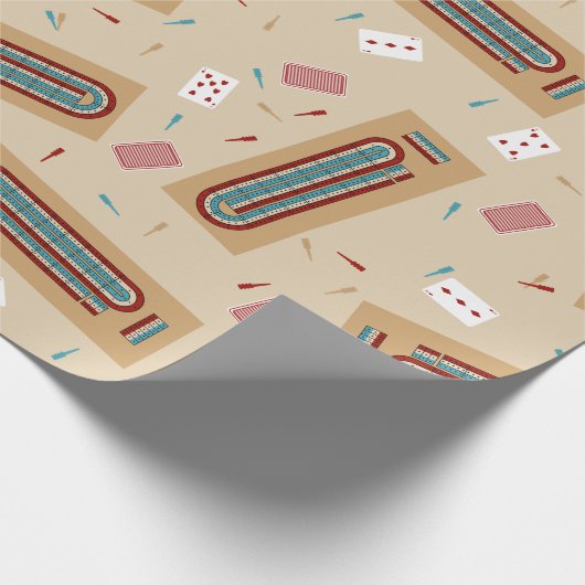 Cribbage Game Board und Spielelemente Gemustert Geschenkpapier (Ecke)