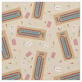 Cribbage Game Board und Spielelemente Gemustert Stoff