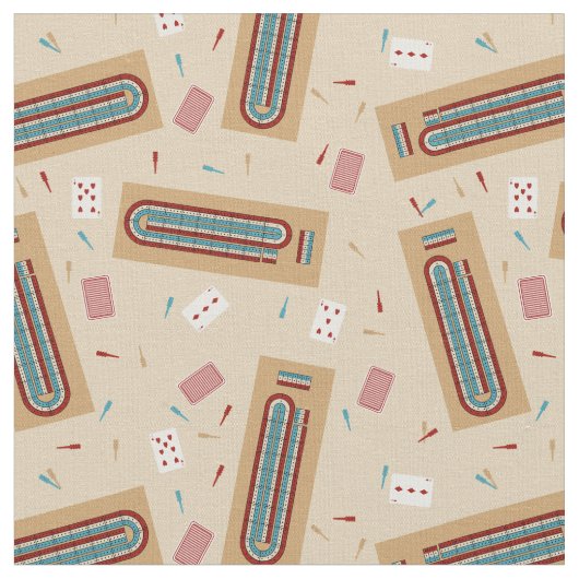 Cribbage Game Board und Spielelemente Gemustert Stoff (Nahaufnahme)