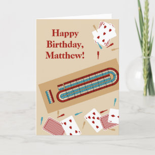 Cribbage Game Themed Custom Message Geburtstag Karte