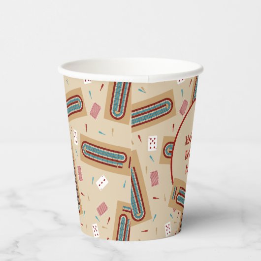 Cribbage Game Themed Personalisiertes Party Pappbecher (Rechts)