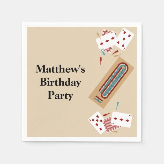 Cribbage Game Themed Personalisiertes Party Serviette (Vorderseite)