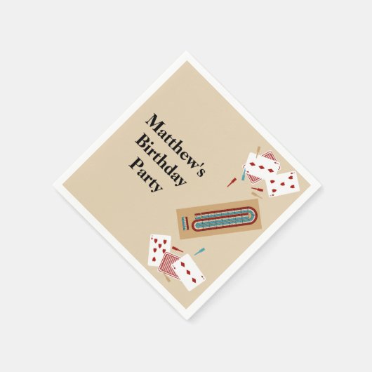 Cribbage Game Themed Personalisiertes Party Serviette (Ecke)