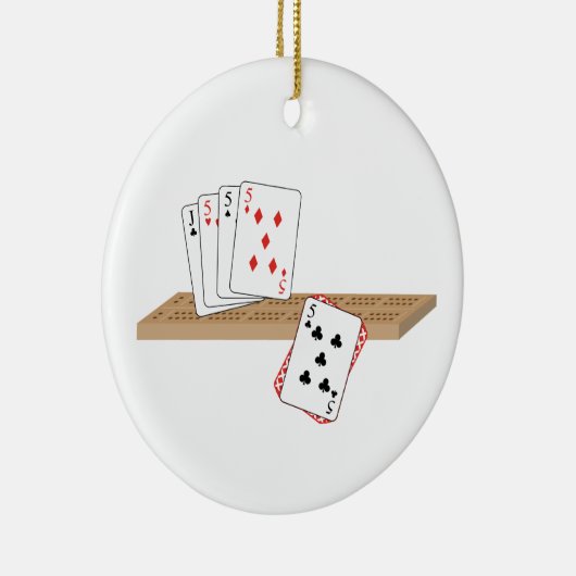 Cribbage Hand Keramik Ornament (Rechts)