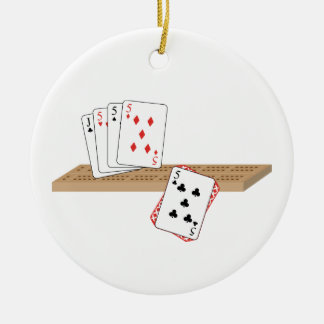 Cribbage Hand Keramik Ornament