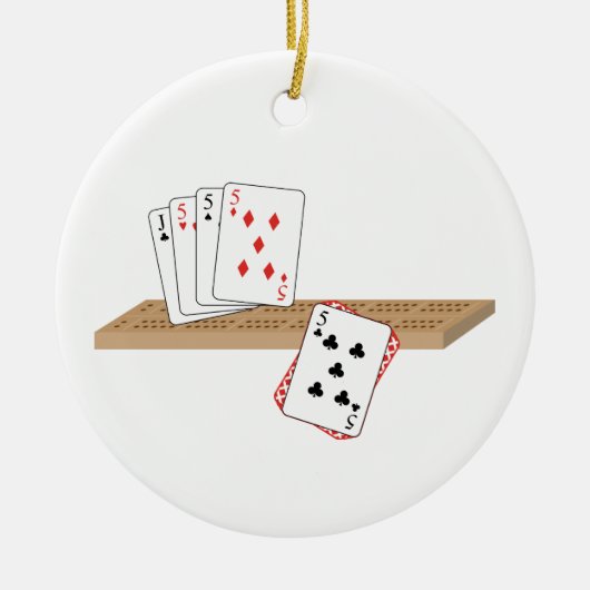 Cribbage Hand Keramik Ornament (Vorne)