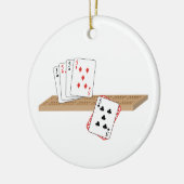 Cribbage Hand Keramik Ornament (Links)