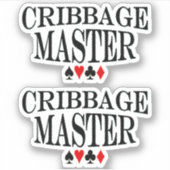 Cribbage Master 2x Vinyl Aufkleber (Vorderseite)