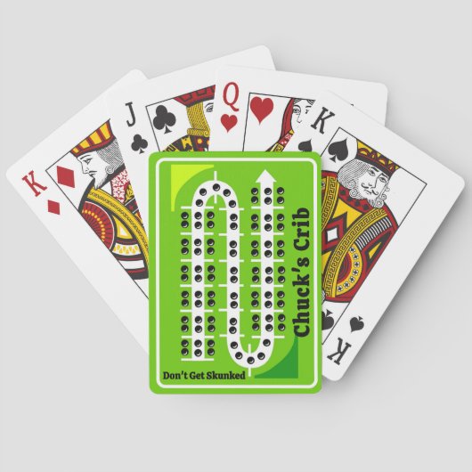 Cribbage Playing Cards Personalized Green Spielkarten (Rückseite)