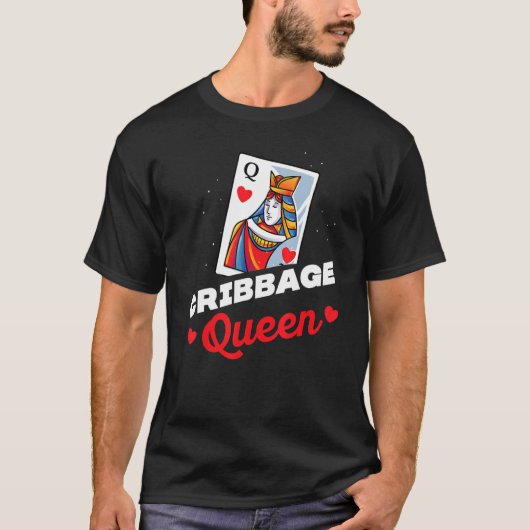 Cribbage Queen Seine und ihre Matchköpfe Crib T-Shirt (Vorderseite)