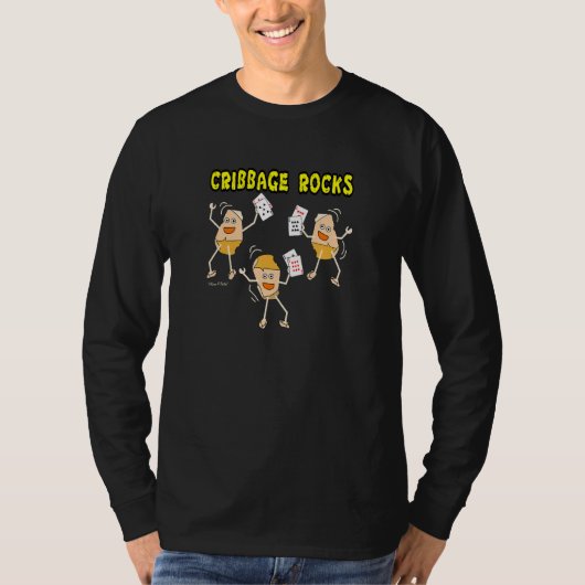 Cribbage Rocks Card Game T-Shirt (Vorderseite)