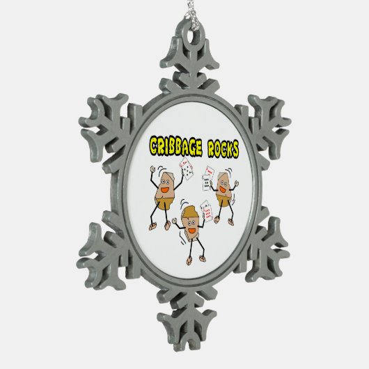 Cribbage Schneeflocken Zinn-Ornament (Links)