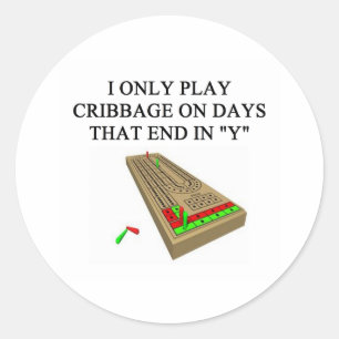 cribbage Spieler Runder Aufkleber