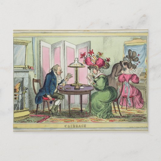 Cribbage, veröffentlicht von Thomas McLean, London Postkarte (Vorderseite)