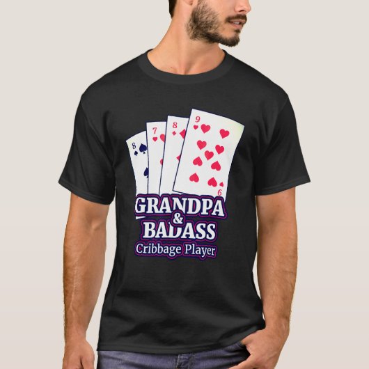 Cribbage zum Spielen von Kartenboard-Spielern T-Shirt (Vorderseite)