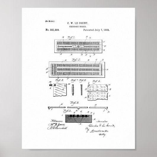 Cribbbage Board Patent Poster (Vorne)