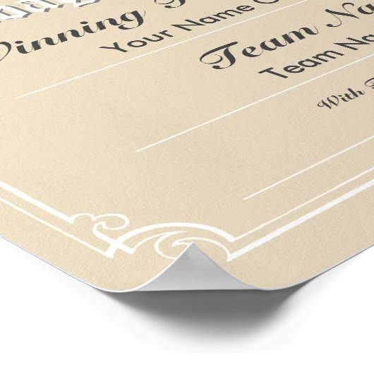 Cribbbage Competition Certificate Poster (Ecke)