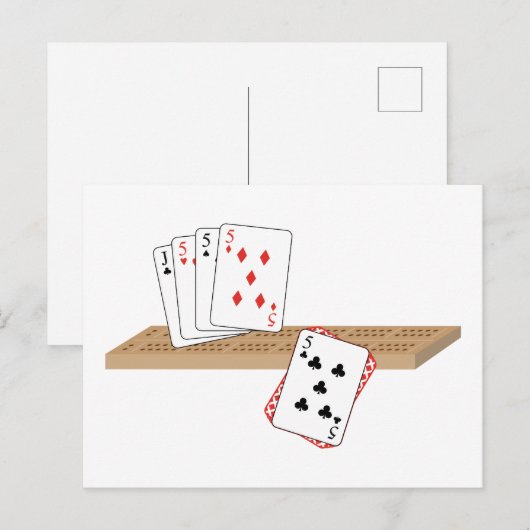 Cribbbage Hand Postkarte (Vorne/Hinten)