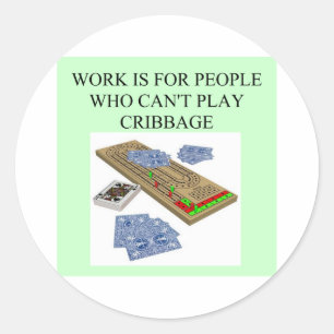 Cribbbage-Spieler Runder Aufkleber
