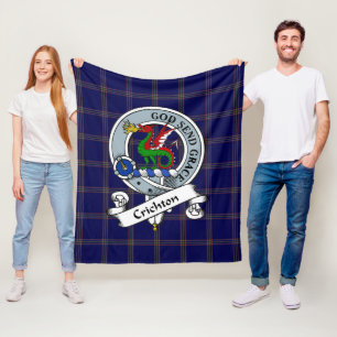 Crichton Clan Abzeichen Tartan Kariert Fleecedecke