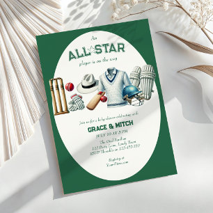 Cricket All Star Spieler Paare Baby Shower Einladung