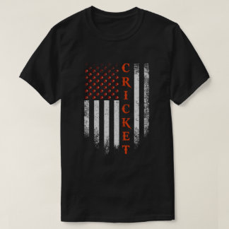 Cricket Apparel US Flag Cricket Player American T-Shirt