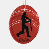 Cricket Ball Cricketer Design Keramik Ornament (Rechts)