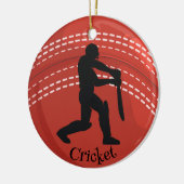 Cricket Ball Cricketer Design Keramik Ornament (Links)