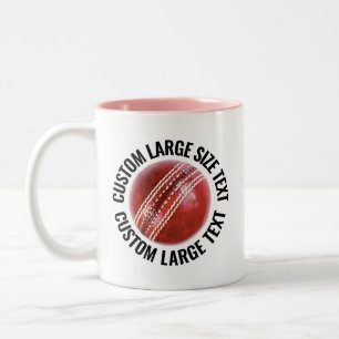 Cricket Ball & Großer Text PINK 11oz Benutzerdefin Zweifarbige Tasse