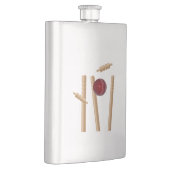 Cricket Ball Hitting Stumps, klassische Hip Flask Flachmann (Rechts)