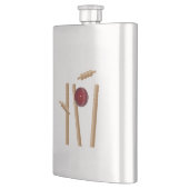 Cricket Ball Hitting Stumps, klassische Hip Flask Flachmann (Links)
