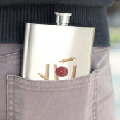 Cricket Ball Hitting Stumps, klassische Hip Flask Flachmann (Beispiel)