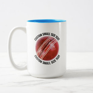 Cricket Ball & Kleiner Text HELLBLAU 425g Custom Zweifarbige Tasse